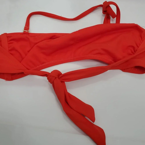 Xhilaration Women's Red Basic Tie Back Halter Neck Bandeau Bikini Top Size M - Picture 5 of 6